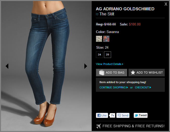 Revolve Product Quickview Lightbox