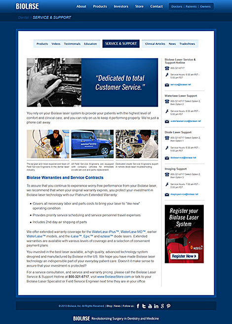 Biolase Service and Support Page