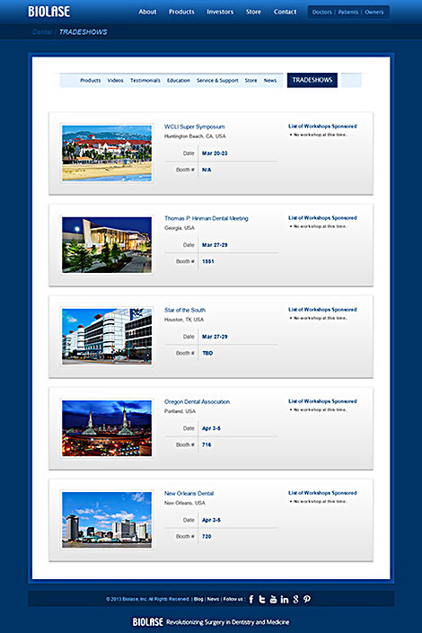 Biolase Tradeshows Page