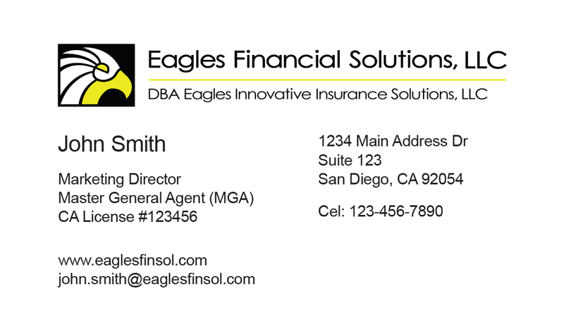 Business card design, Front