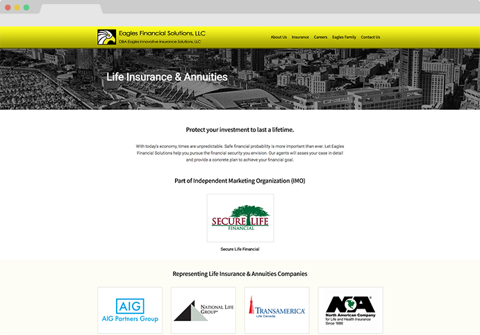 Life Insurance and Annuities page