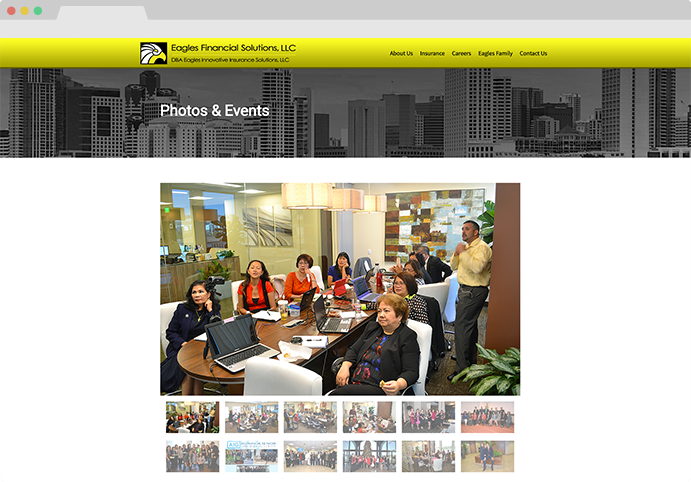 Photos and Events page